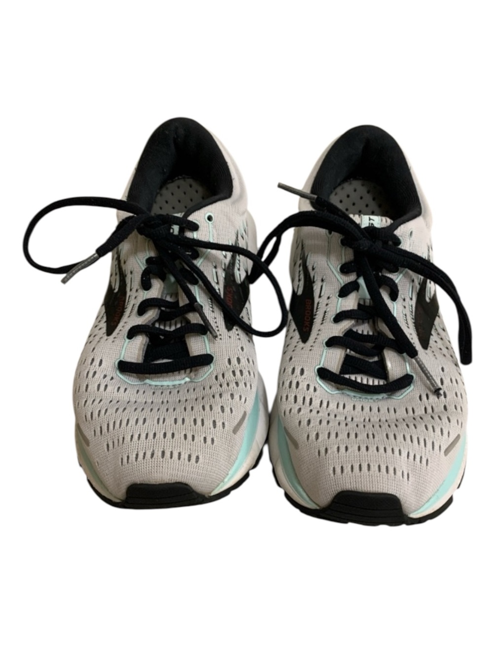 Brooks Ghost 13 Running Shoes Women’s Size 8.5 Gray Aqua Black Marathon Athlete